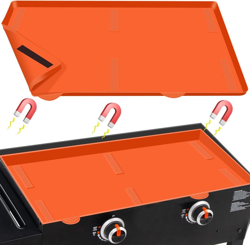 Hydream 28" Griddle Mat Silicone for Blackstone,Magnetic Protective Cover Mats Blackstone Griddle Top Covers Protector Outdoor-Orange - Image 1